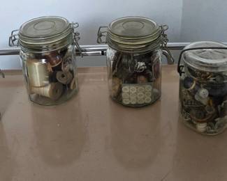 Vintage Buttons & Spools of Thread