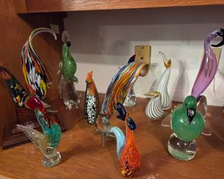 Beautiful Glass Roosters & Birds