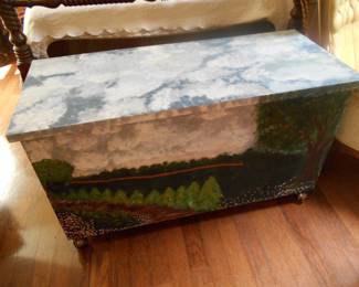 Painted blanket chest