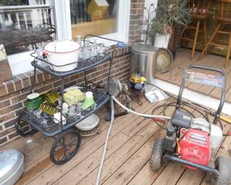 iron tea cart, pressure washer