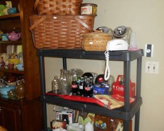 basketa, coke items, old telephone
