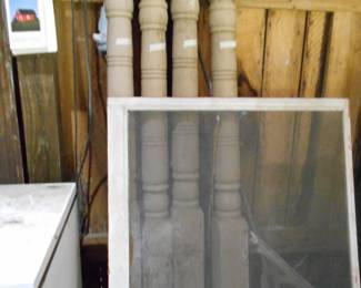 old columns, window screen