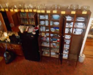 collection corning ware and pyrex, crystal bowls pitchers