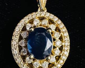 14k Diamond and Topaz charm