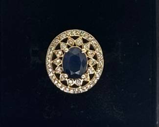 14k diamond with Sapphire