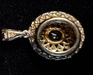 14k Diamond and Topaz charm