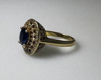 14k diamond with Sapphire