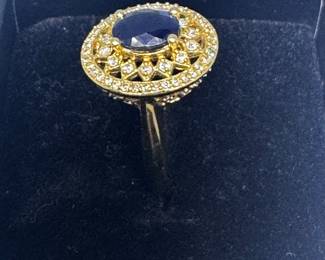14k diamond with Sapphire