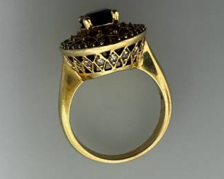14k diamond with Sapphire
