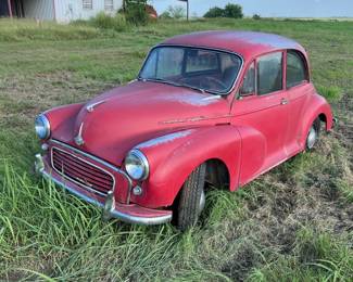 Fairly rare Morris Minor ready for restoration… Key & the engine are there but it’s probably sat for 20 years… Looking for $1600 CASH! Contact me to set up a showing. MSGE’s been waiting for you for a long time!