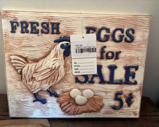 Ceramic Fresh Eggs Sign