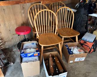 Wooden Chairs, Stools