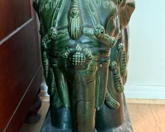 Emerald Green Ceramic Elephant Stand