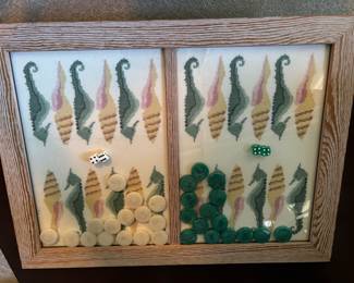 Cross-stitched Backgammon Board