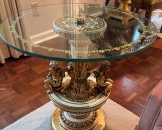 Hollywood Regency Glass Top