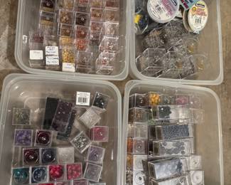 Boxes of Beads for Jewelry Making