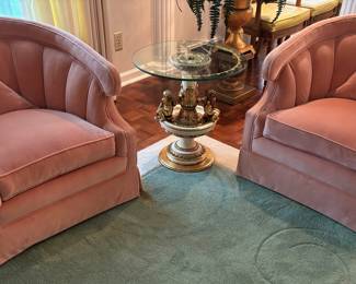 Really Sweet Velvet Upholstered Chairs - Perfect Condition