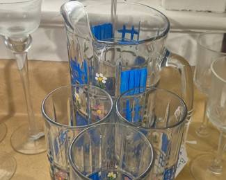 Pitcher and glasses