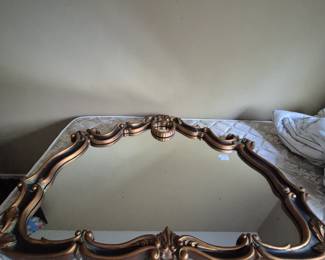 Vintage Mirror and twin bed