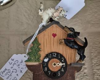 Cat and Dog mini Cuckoo clock