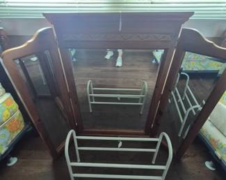 Racks and mirror triptych