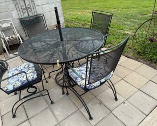 Wrought iron outdoor table and chairs