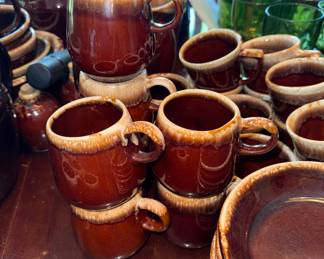 Vintage McCoy Brown Drip Glaze Coffee Mugs