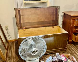 Cedar chest, fans