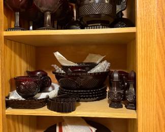 Avon Cranberry Gothic Style Cape Cod Glassware