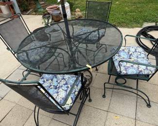 Wrought iron outdoor table and chairs