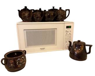 Vintage Redware, Brown Petty, Moriah's Teapots; Microwave