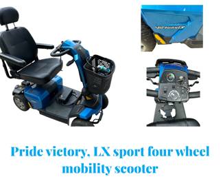 Pride Victory LX Sport four wheel mobility scooter - runs amazing!