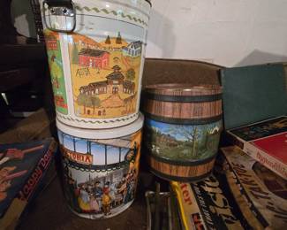 VINTAGE CANS/ TINS , VINTAGE GAMES, TWISTER AND MORE!