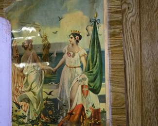 VINTAGE PRINT NO FRAME, 1ST WORLD WAR SOTTOSCRIVETE, STATUE OF LIBERTY