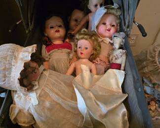 Vintage dolls, porcelain, plastic, walking