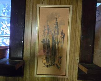 SNAPPER REINIER WYNAND, NEW YORK, WALL STREET, EAST RIVER NYC, MCM, WOOD BACKED , R SNAPPER, CITY PRINT AMERICAN MASTERPIECE AARON BROTHERS