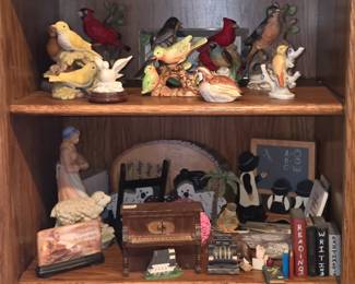 Bird Figurines- Books - Decor