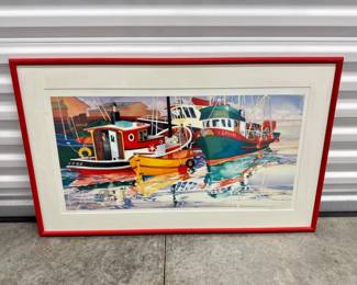 49 WharfsideInterludeSignedLimitedEditionNauticalPrintFramed