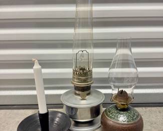 80 AladdinLampSignedPotteryOilLampSivAnderssonCandleHolder