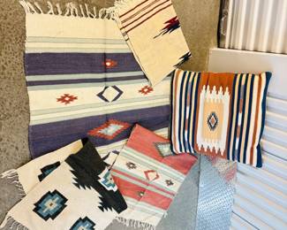 103 HandwovenTextileLotPillowWoolCottonMixedSizesShapes