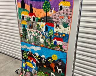 61 LargeArpilleraStyle3DTextileArtbyMaraRamosVillageScene