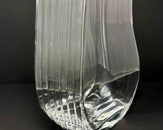 8 SculpturalLeadCrystalVaseCristalleriaCorbaStyleItaly
