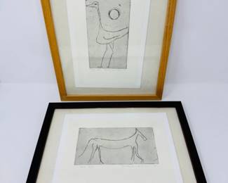 111 FramedBirdHorseArtPrintsbySara1999SetSignedNumbered