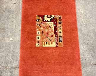 47 TibetanWoolRugwBoldAbstractMotifCenterPanel