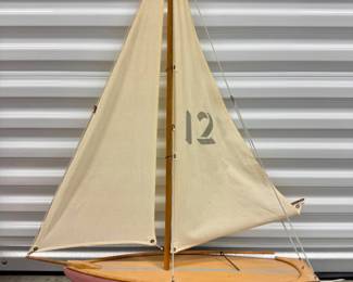 65 ClassicModelPondYachtSailboatwClothSail