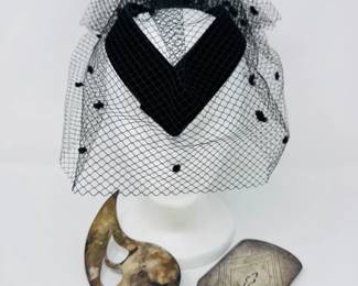 101 VintageChapeauHeadpieceSignedPinTraySet
