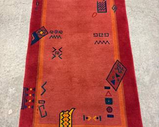 20 OutofAsiaRedTibetanWoolRugHandKnottedGreatCondition