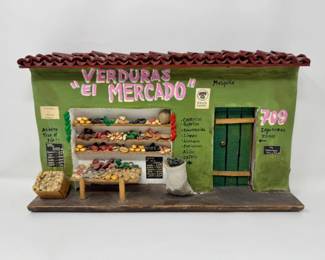 43 VerdurasElMercadoHandcraftedMexicanWallHangingDiorama