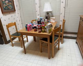 Mid-Century Modern Style Breakfast Table & Chairs. Includes two matching bar stools.