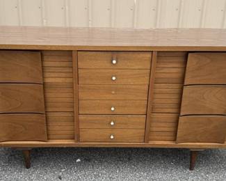 Northwestern Bedding Co. Mid Century Modern Tall Wood Dresser